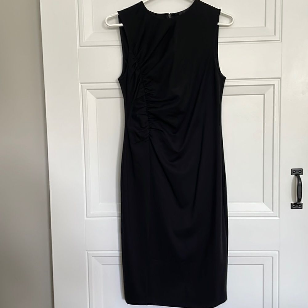 J.Crew Black Ruched Sheath Dress